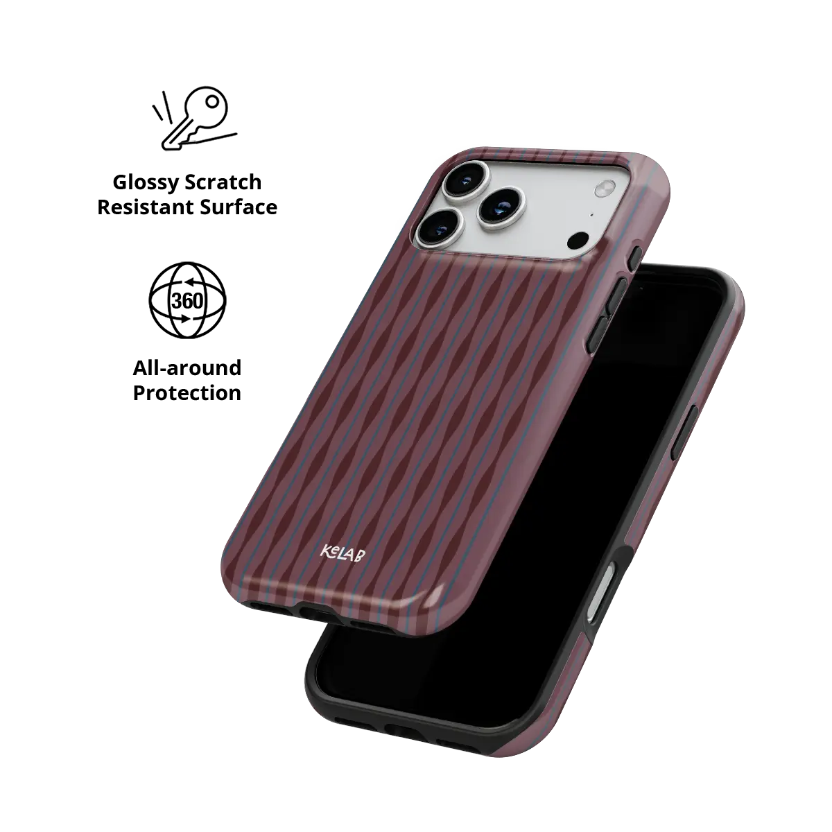 Mulberry | Burgundy Wavy Textured iPhone Case
